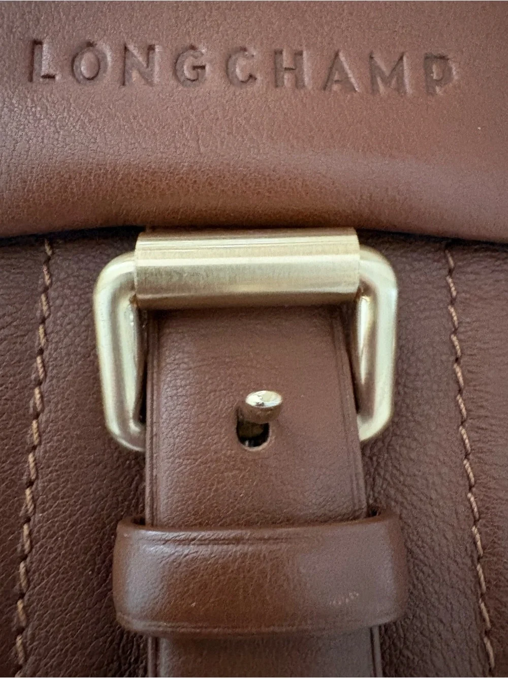 EUC Longchamp Brown Leather Satchel with Top Handles